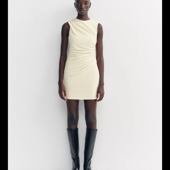 Zara Dresses & Skirts - Elegant Cream Sleeveless Dress